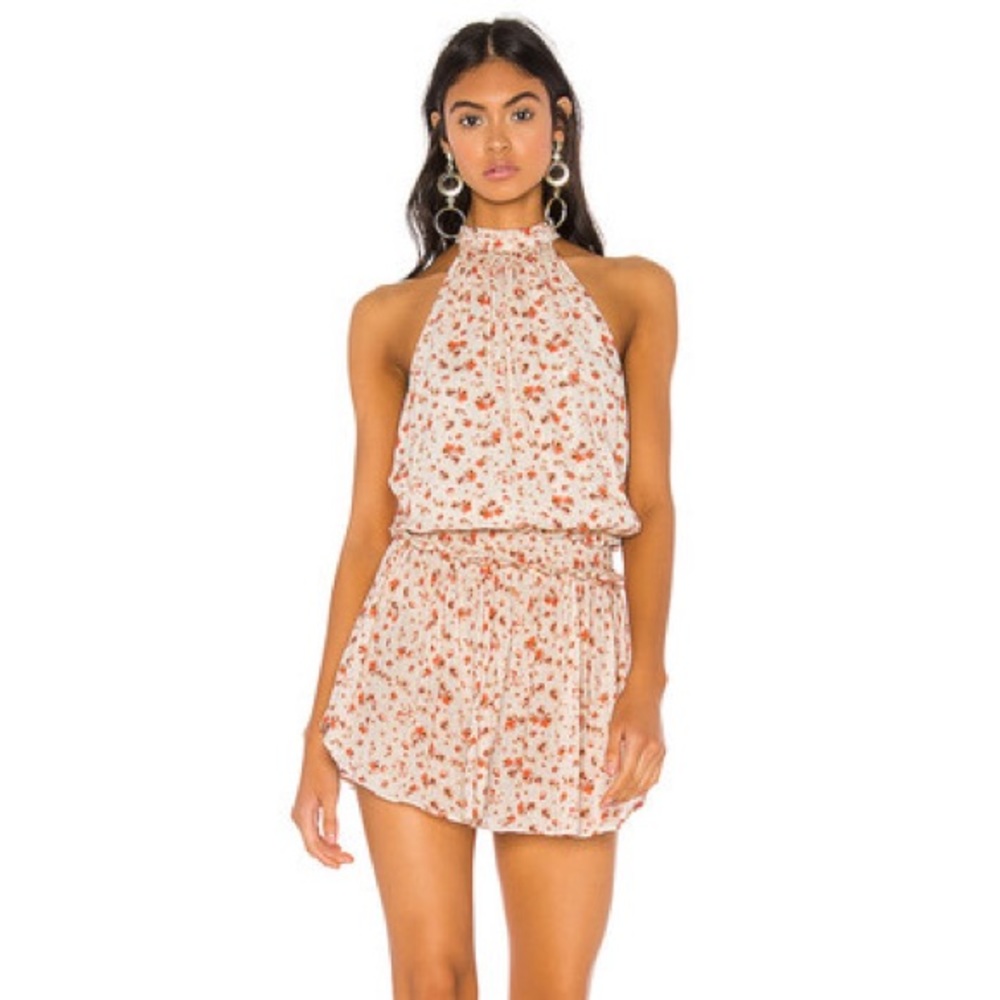 NWT Blue Life Halter Dress in Cream Floral